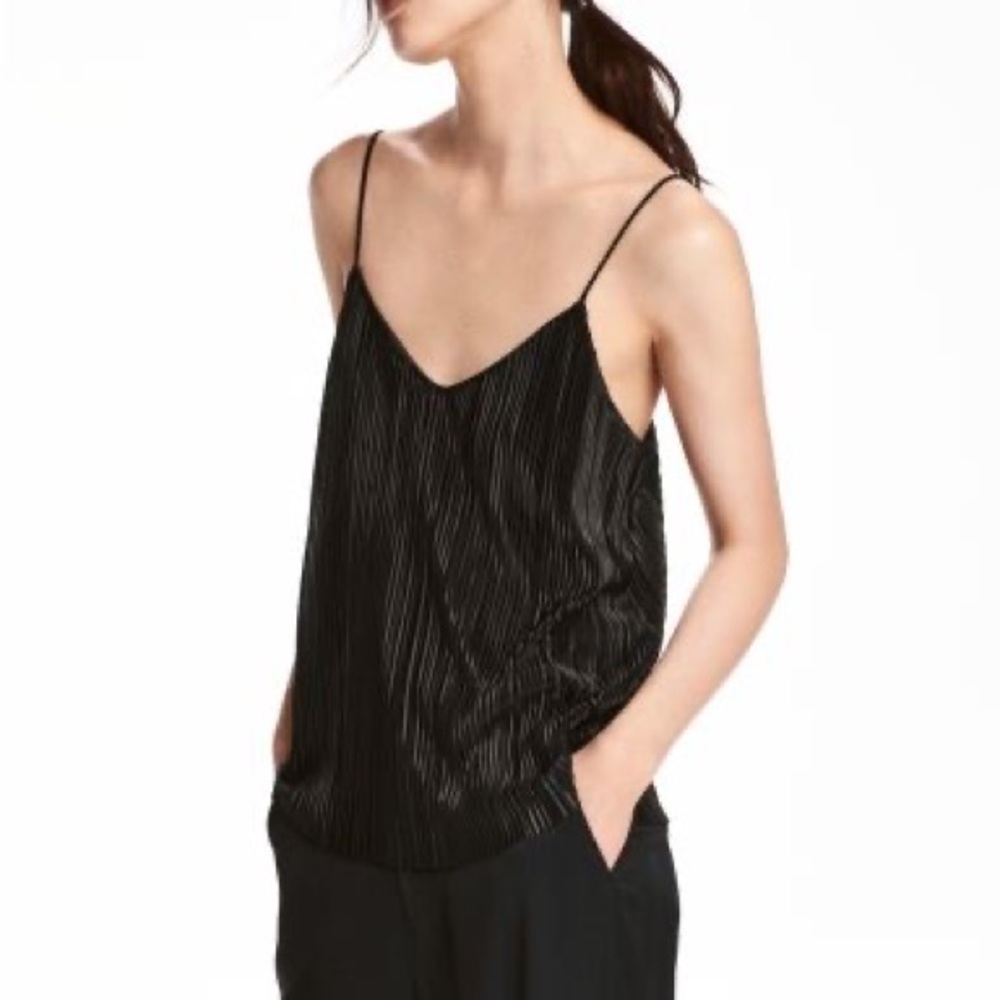 pleated black going out camisole